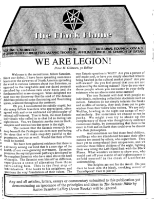 First page of The Black Flame Vol. 1, No. 2.
