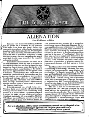 First page of The Black Flame Vol. 2, No. 2.